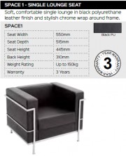 Space 1 Single Lounge Range And Specifications